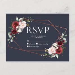 Koper Geometrisch Bourgogne Blauw Geen Menu RSVP