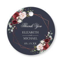 Koper Geometrisch Bourgondië Blauw Elegant Huwelij