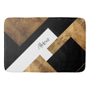 Koper Geometrisch Chic Monogram Badmat