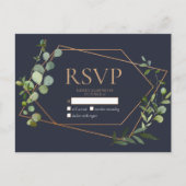 Koper Geometrisch Eucalyptus Blauw Geen Menu RSVP (Voorkant)