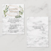 Koper Geometrisch Eucalyptus Marmer Bruiloft Detai Informatiekaartje (Voorkant / Achterkant)
