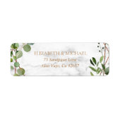 Koper Geometrisch Eucalyptus Marmer Retouradres Etiket (Voorkant)