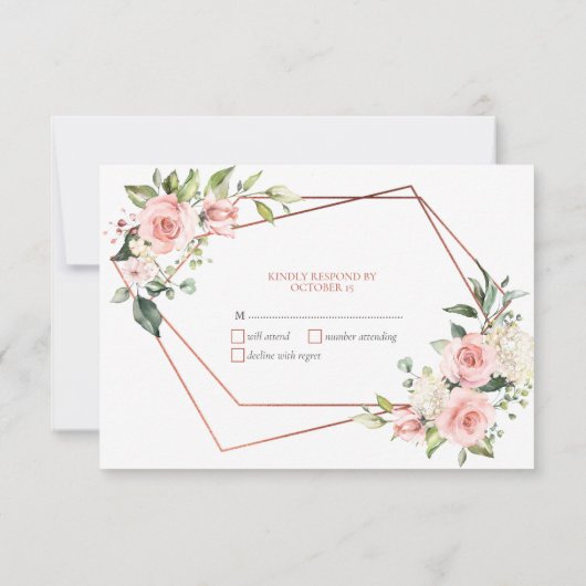 Koper Geometrisch Perzik Roze Bloemen Geen Menu RS (Achterkant)