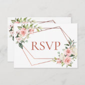 Koper Geometrisch Perzik Roze Bloemen Geen Menu RS (Voorkant / Achterkant)