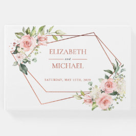 Koper Geometrisch Perzik Roze Bloemmotief Gastenboek