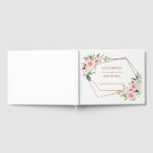 Koper Geometrisch Perzik Roze Bloemmotief Gastenboek (Volledig)