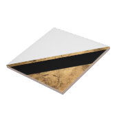 Koper Geometrisch Zwart en Wit Tegeltje (Zijkant)