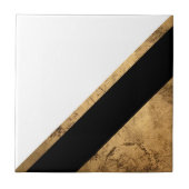 Koper Geometrisch Zwart-wit Tegeltje (Voorkant)