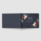 Koper Geometrische Bourgondische Marine Elegante b Gastenboek (Volledig)