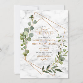 Koper Geometrische Eucalyptus Foto slaat de datum  Save The Date