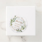 Koper Geometrische Eucalyptus Marble Elegant Weddi Bedankjes Labels (In situ)