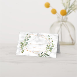 Koper Geometrische Eucalyptus Marble Elegant Weddi Plaatskaartje