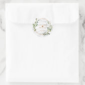 Koper Geometrische Eucalyptus Marble Elegant Weddi Ronde Sticker (Tas)