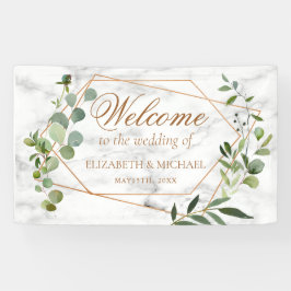 Koper Geometrische Eucalyptus Marble Elegant Weddi Spandoek