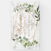 Koper Geometrische Eucalyptus Marble Elegant Weddi Spandoek (Verticaal)