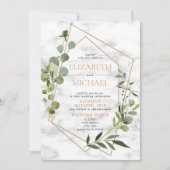 Koper Geometrische Eucalyptus Marmer Elegant Foto Kaart (Voorkant)