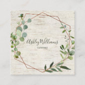 Koper Geometrische groen krans typografie Vierkante Visitekaartje (Voorkant)