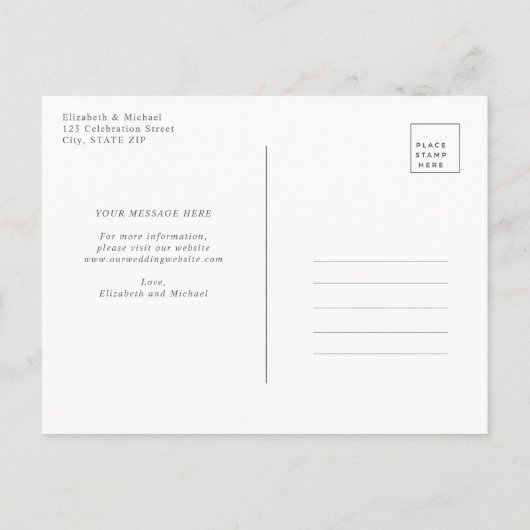 Koper Geometrische Marmer Roze BloemVertragingsdat Aankondigingskaart (Achterkant)