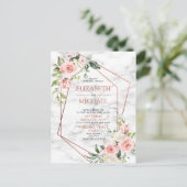 Koper Geometrische marmer roze Briefkaart (Staand voorkant)