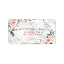 Koper Geometrische marmer roze Floral Adres