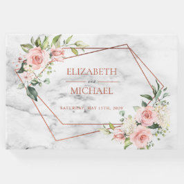 Koper Geometrische marmer roze Floral Gastenboek