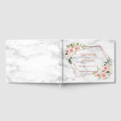Koper Geometrische marmer roze Floral Gastenboek (Volledig)