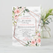 Koper Geometrische marmer roze Floral Shower by Ma Kaart (Staand voorkant)