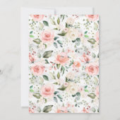 Koper Geometrische marmer roze Floral Wedding Kaart (Achterkant)