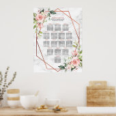 Koper Geometrische marmer roze Poster voor afdicht (Keuken)