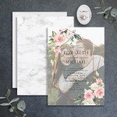 Koper Geometrische roze Floral Vellum Overlay Foto Kaart