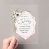 Koper geometrische rustieke elegantie acryl bruilo acryl uitnodigingen (Insitu (Draagbaar))