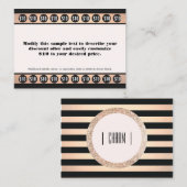 Koper Gestreept 20 Stempel Schoonheidssalon Klantenkaartje (Voorkant / Achterkant)