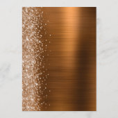 Koper Glam Glitter Script Bruiloft Menu (Achterkant)