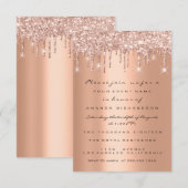 Koper Glitter Drips Roos Gold Bridal Sweet 16th Kaart (Voorkant / Achterkant)