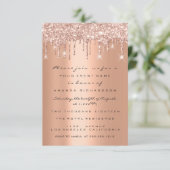 Koper Glitter Drips Roze Goud Bruids Sweet 16th Kaart (Staand voorkant)