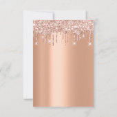 Koper Glitter Drips Roze Goud Bruids Sweet 16th Kaart (Achterkant)