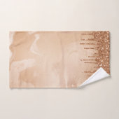 Koper Glitter Rain op Blush Copper Metal Marble Bad Handdoek (Handdoek)