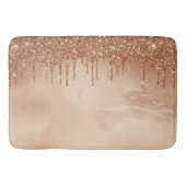 Koper Glitter Rain op Blush Copper Metal Marble Badmat (Voorkant)