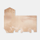 Koper Glitter Rain op Blush Copper Metal Marble Bedankdoosjes (Uitgevouwen)