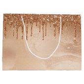 Koper Glitter Rain op Blush Copper Metal Marble Groot Cadeauzakje (Achterkant)