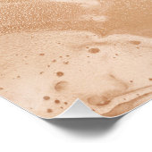Koper Glitter Rain op Blush Copper Metal Marble Perfect Poster (Hoek)