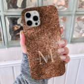 Koper Glitter Sparkle - Aangepaste Monogram Chic Case-Mate iPhone Case