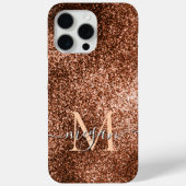 Koper Glitter Sparkle - Aangepaste Monogram Chic Case-Mate iPhone Case (Achterkant)