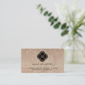 Koper Glitter Sparkles Quatrefoil-profielkaart Visitekaartje (Staand voorkant)