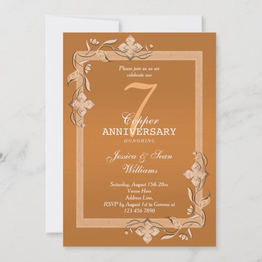 Koper Glitters & Edelstenen 7,5-jarig Huwelijksjub Kaart (Voorkant)