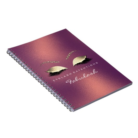 Koper Gold Glitter Eyes Makeup Beauty Luxury Notitieboek (Rechterzijde)