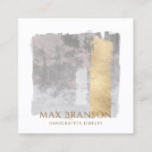 Koper Goud Abstract Sieraden Designer Vierkante Visitekaartje (Voorkant)