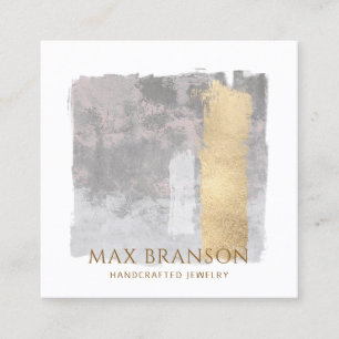 Koper Goud Abstract Sieraden Designer Vierkante Visitekaartje