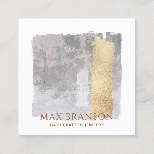 Koper Goud Abstract Sieraden Designer Vierkante Visitekaartje (Voorkant)