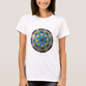 Koper Goud en Blauw Mandala T-shirt (Voorkant)